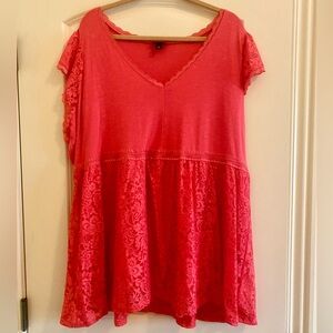 Torrid Lace Short-Sleeved Blouse